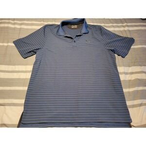 Under Armour HeatGear Polo Shirt Men's XL Blue Gray Striped Performance‎ Golf